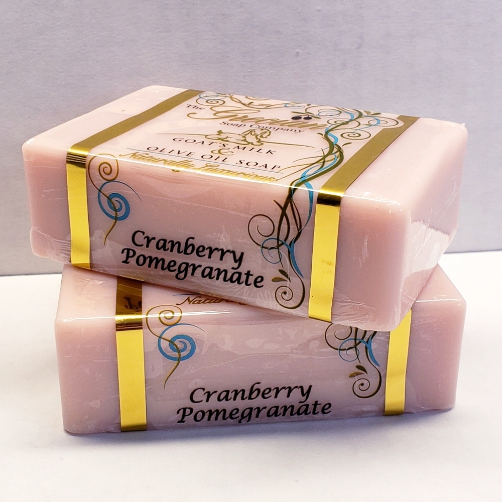 The Grecian Soap CRANBERRY POMEGRANATE Goat's Milk & Olive Oil Beauty Bar (2pck)